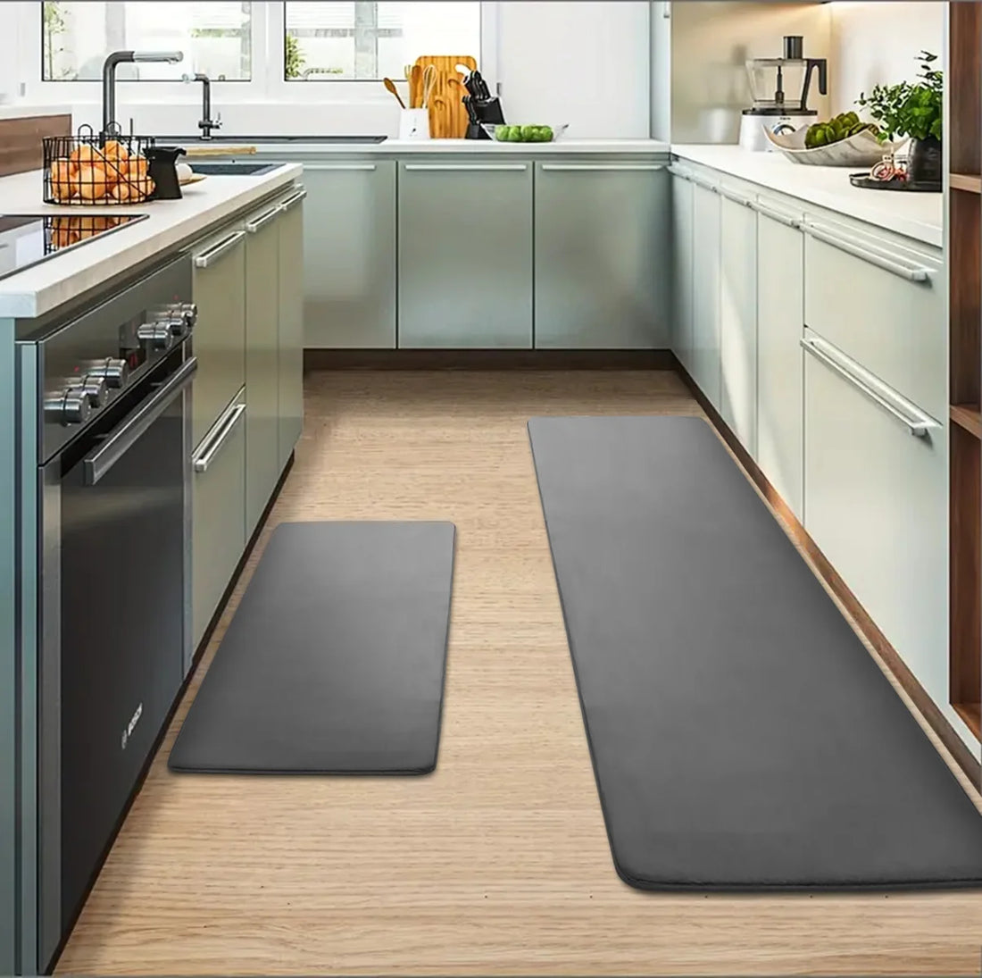 Küchenmatte mit Memory-Schaum als Läufer für Küche, Flur und Eingangstür – 40 × 60 bis 60 × 200 cm, rutschfest, schnell trocknend, 5 Farben