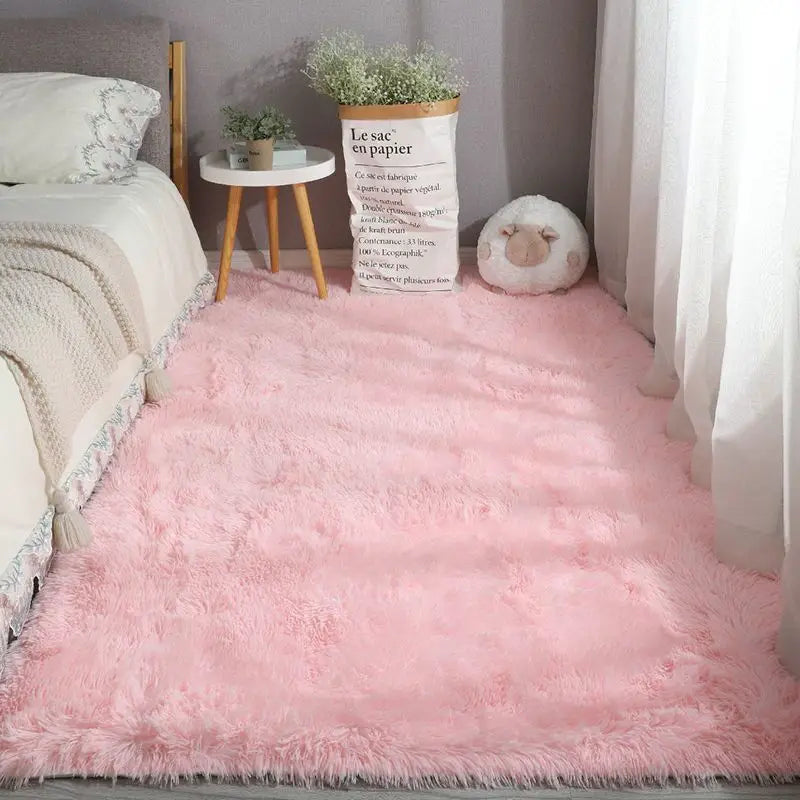 Flauschiger Plüschteppich in Uni- und Batikfarben für Wohnzimmer und Schlafzimmer – 40 × 60 bis 160 × 230 cm, 3,5 cm Flor, rechteckig, 12 Farben