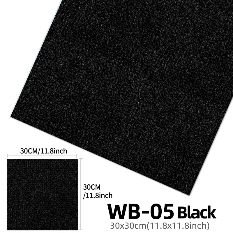 Selbstklebende Teppichfliesen im 20er-Set für Wohnzimmer, Schlafzimmer und Innenräume – je 30 × 30 cm, abnehmbar, quadratisch, EVA-Rücken, 6 Farben