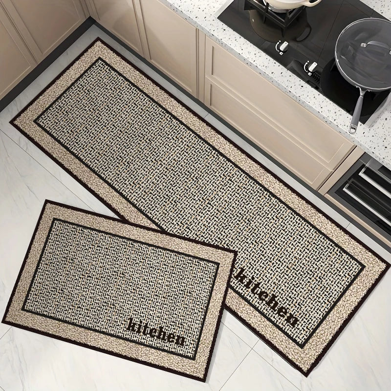 Bedruckte Küchenmatte in Kieselgur-Art als Läufer für Küche, Restaurant und Bad – 45 × 60 bis 45 × 160 cm, rutschfest, saugfähig, Gummirücken