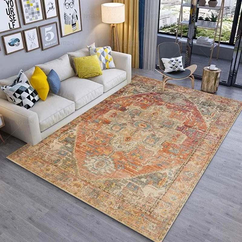 Teppich aus Kristallsamt im marokkanischen Boho-Stil für Wohnzimmer und Schlafzimmer – 40 × 60 bis 160 × 230 cm, bedruckt, schmutzabweisend, 25 Motive