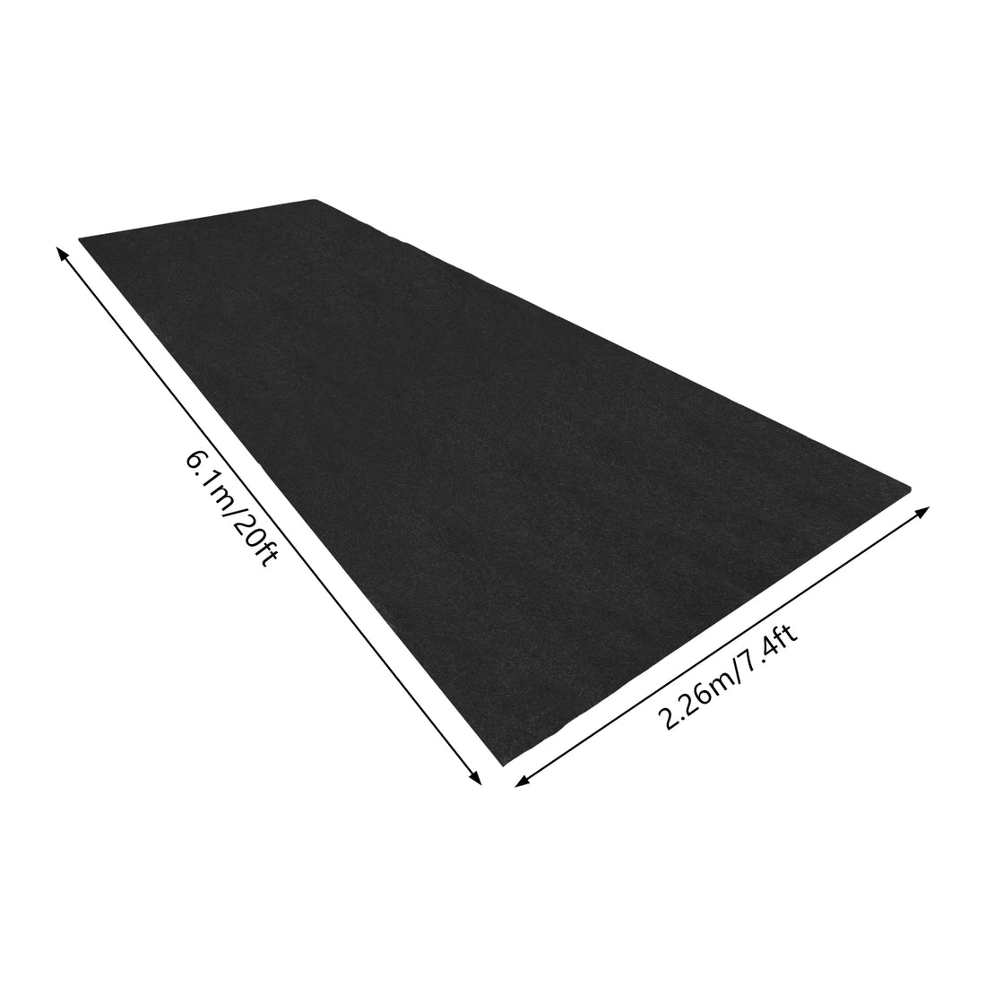 Rutschfeste Garagenbodenmatte aus Vliesstoff und PE für Garage, Lager und Werkstatt – bis 226 × 610 cm, 2,5 mm, wasserdicht, ölbeständig, Dunkelgrau