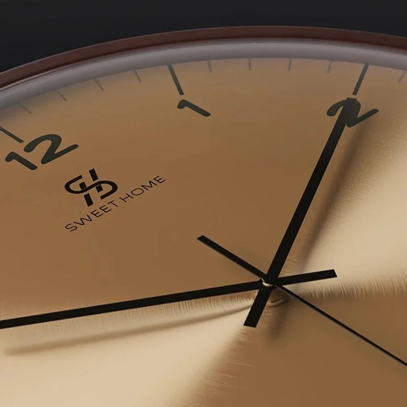 Runde Wanduhr aus Holz und Glas im nordischen Retro-Stil für Wohnzimmer und Esszimmer – Ø 35 oder 40 cm, geräuschloses Quarzwerk, 2 Modelle