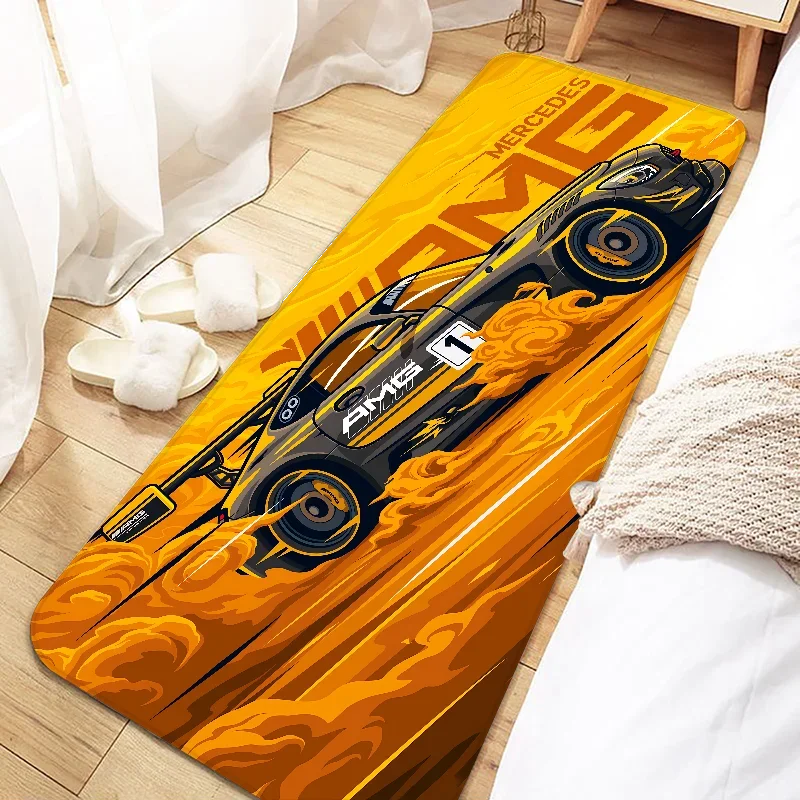 Teppich mit Rennsport-Motiv für Schlafzimmer, Flur und Eingang – 40 × 60 bis 80 × 180 cm, Flanell, weich, rutschfest, geräuschdämpfend, 16 Motive