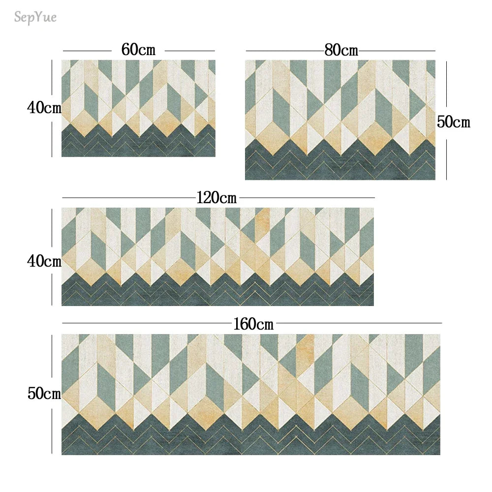 Einfarbige Küchenmatte aus Kristallsamt als Läufer für Küche, Bad und Flur – 40 × 60 bis 50 × 160 cm, saugfähig, rutschfest, 5 Ausführungen
