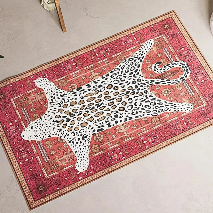 Teppich mit Leoparden- und Tigermotiven im orientalischen Stil für Wohnzimmer und Schlafzimmer – 40 × 60 bis 180 × 240 cm, Flanell, 13 Motive