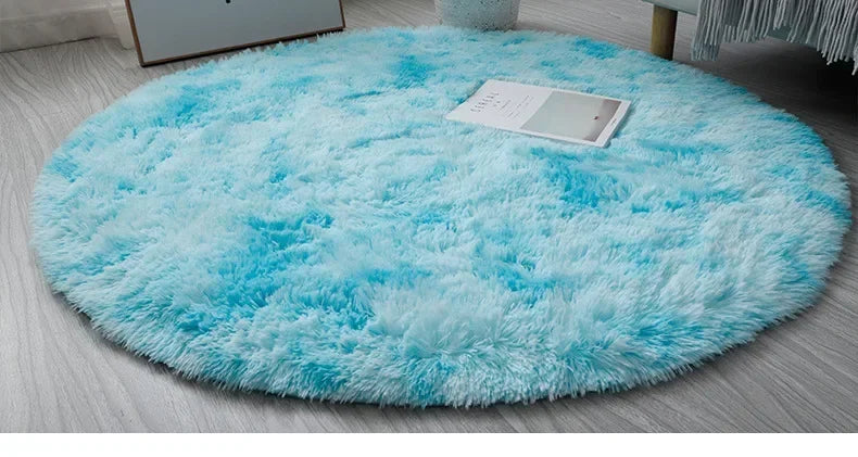 Flauschiger Rundteppich aus Plüsch für Wohnzimmer, Schlafzimmer und Kinderzimmer – Ø 60 bis 100 cm, ca. 3,3 cm Flor, superweich, 4 Farben