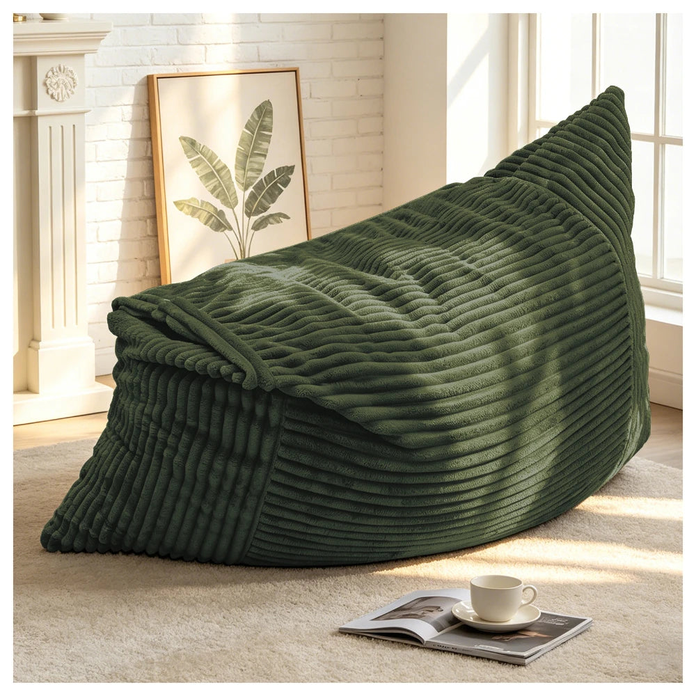Übergroßer Plüsch-Sitzsack, umwandelbar in Sessel, Sofa und Bett, für Wohnzimmer und Schlafzimmer – Memory-Schaum-Füllung, Flanell, 4 Farben