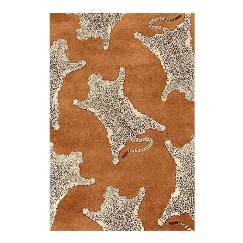Plüschteppich mit Leopardenmuster im Light-Luxury-Stil für Wohnzimmer und Schlafzimmer – 40 × 60 bis 180 × 240 cm, Flanell, rutschfest, 15 Motive