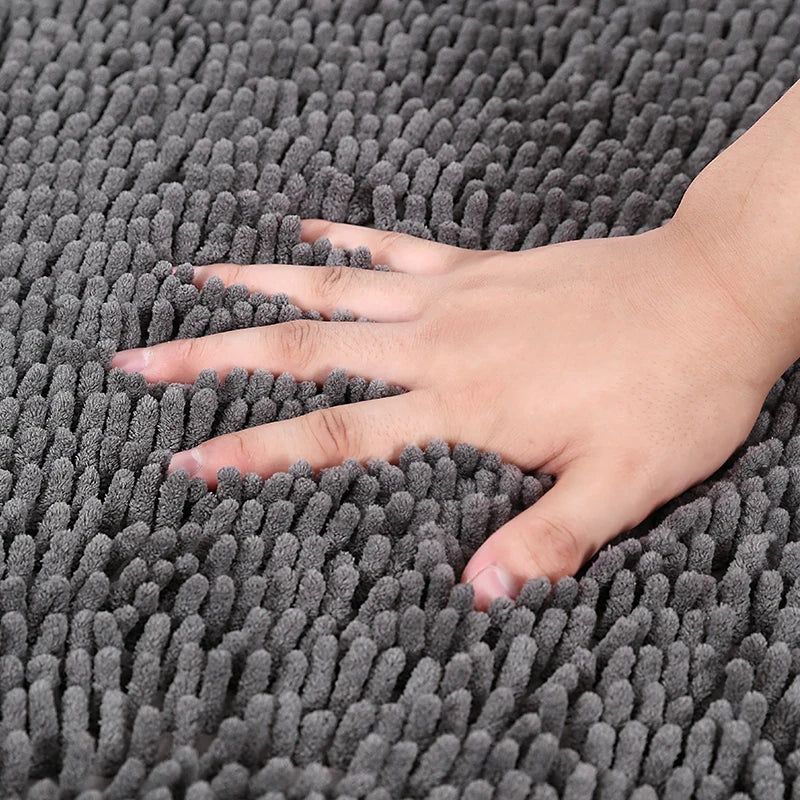 Flauschige Chenille-Badematte für Badezimmer und WC – 40 × 60 oder 50 × 80 cm, rechteckig, saugfähig, rutschfest, 8 Farben