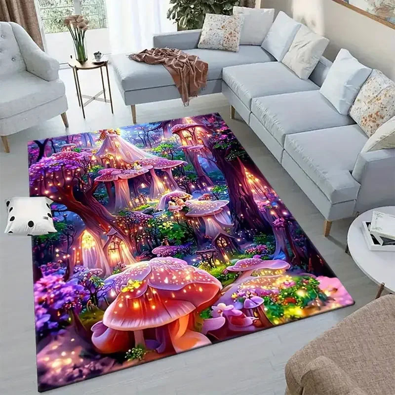Bunter Teppich mit Gamepad-Muster im Gaming-Look für Wohnzimmer und Schlafzimmer – 40 × 60 bis 120 × 160 cm, Flanell, rutschfest, 4 Motive