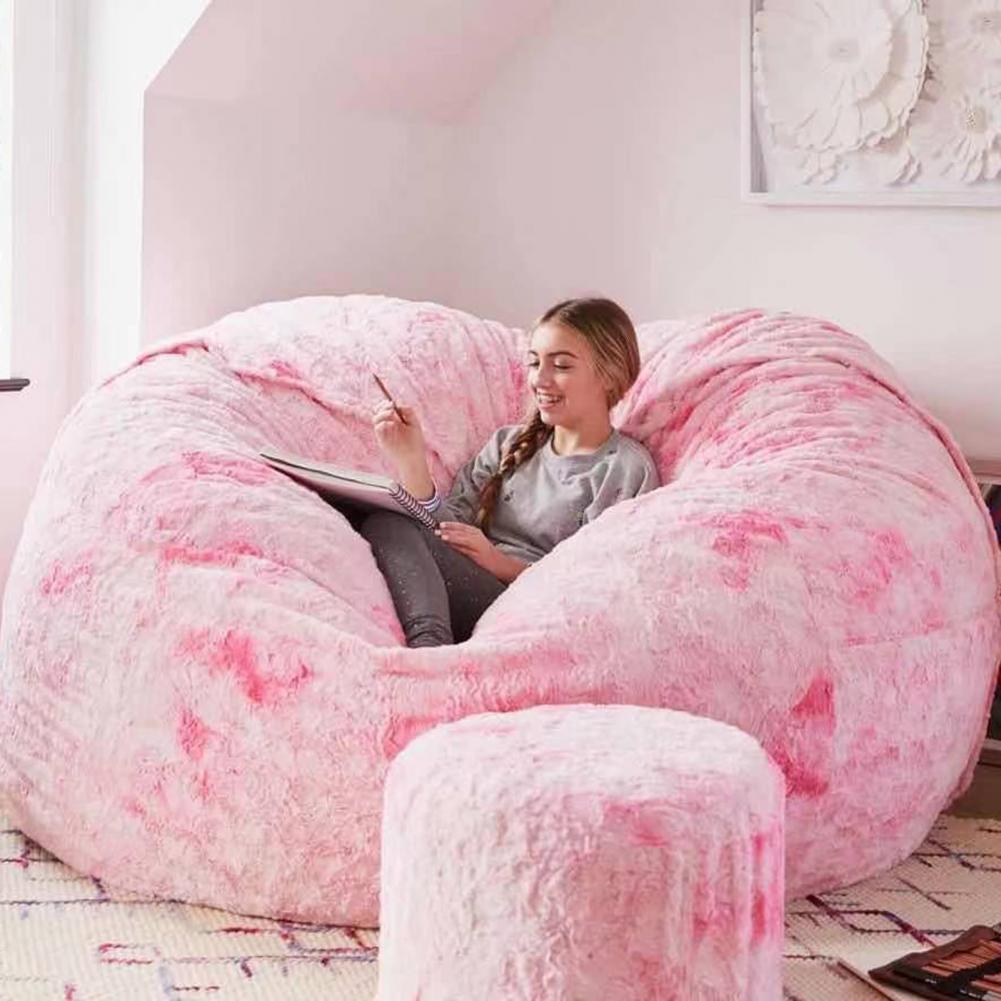Sitzsack-Bezug ohne Füllung als Sofa, Pouf und Bodensitz für Wohnzimmer und Schlafzimmer – 150 × 75 cm, Stoff, waschbar, in 10 Farben