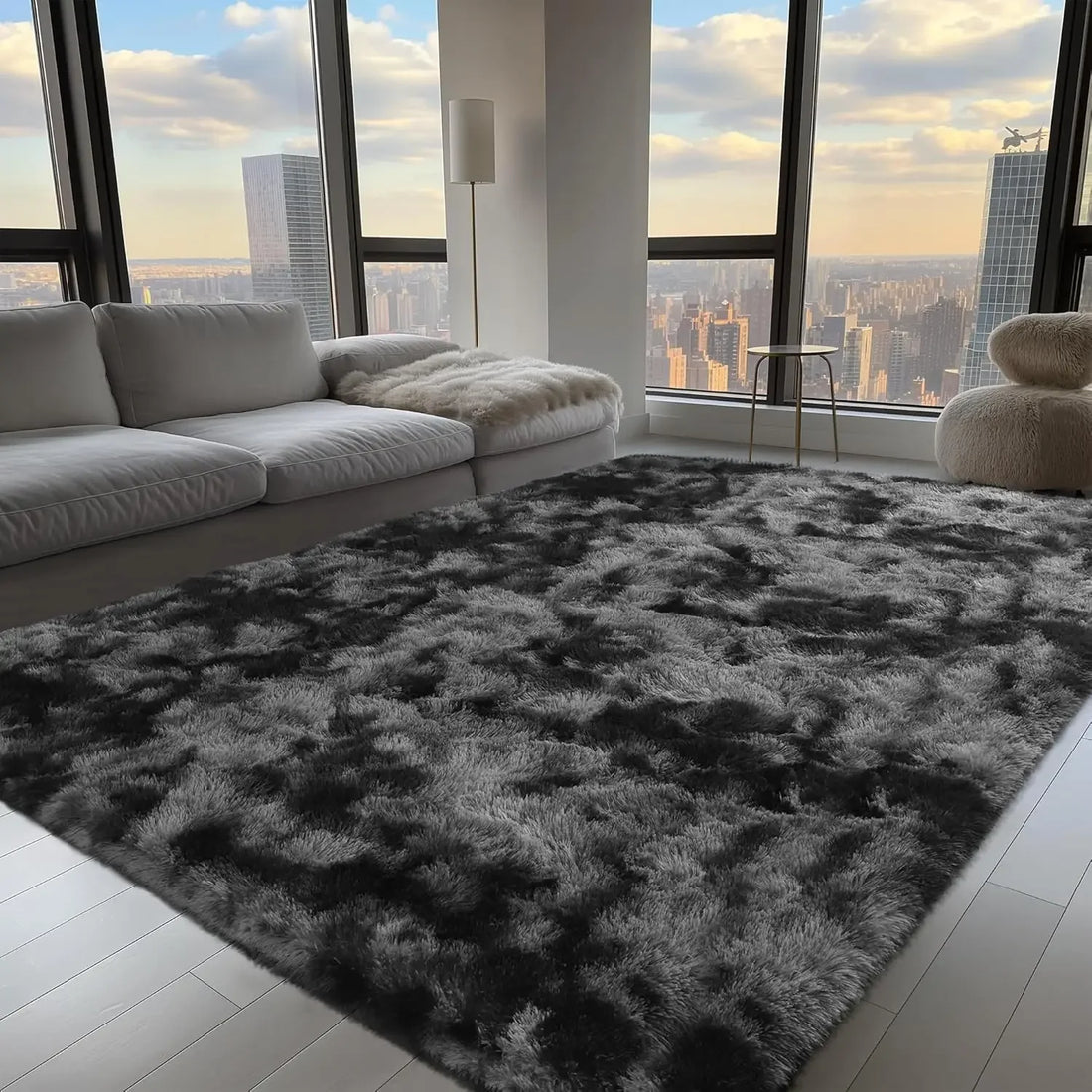 Flauschiger Teppich aus Seidenwolle für Schlafzimmer, Wohnzimmer und Studentenzimmer – 40 × 60 bis 160 × 230 cm, rechteckig, rutschfest, 10 Farben