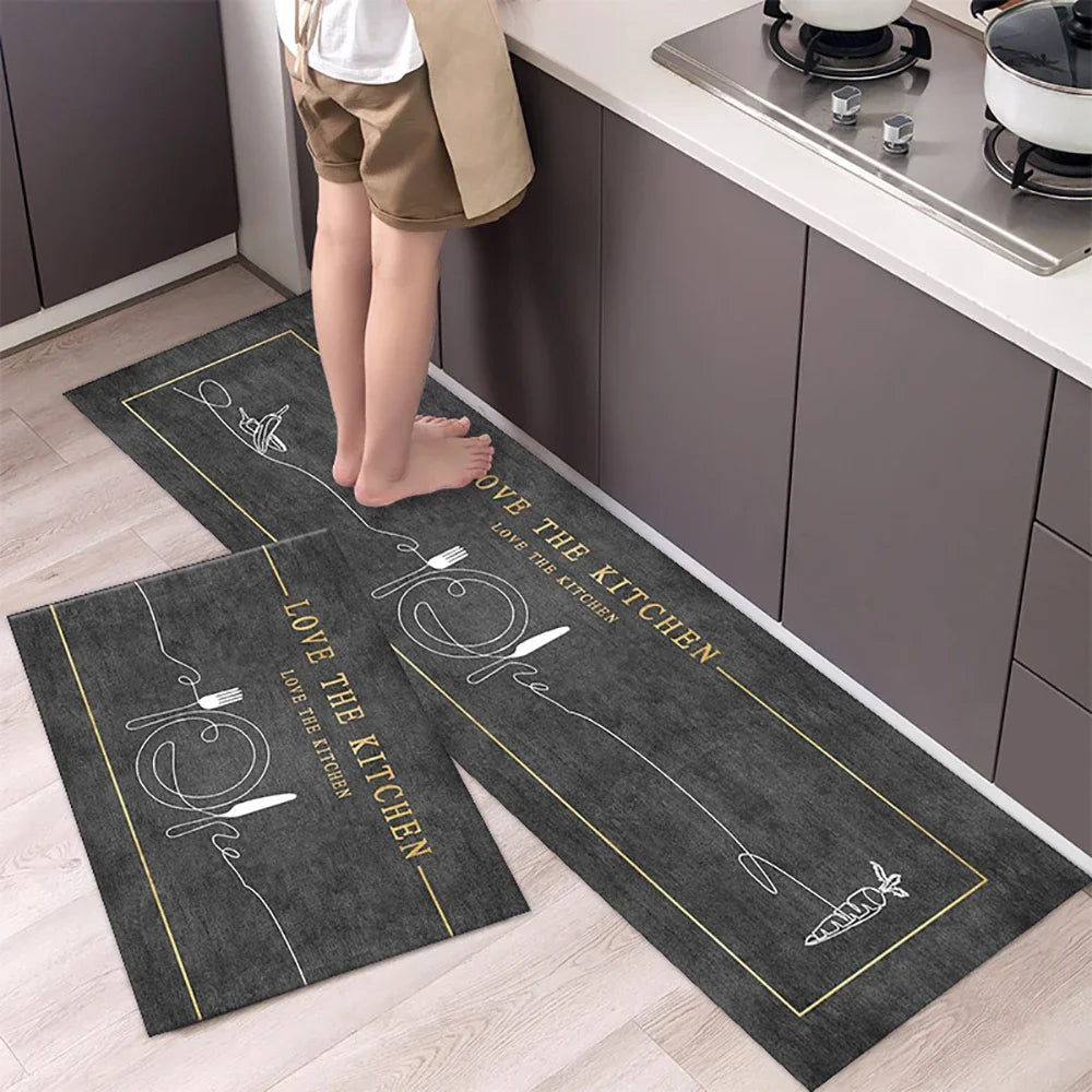 Waschbare Küchenbodenmatte aus Acryl als Läufer für Küche, Flur und Bad – 40 × 60 bis 50 × 160 cm, einzeln oder als Zweierset, rutschfest, 25 Motive