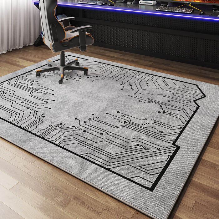 Rutschfeste Bodenmatte für Gaming-Zimmer, Schlafzimmer und unter den Bürostuhl – 80 × 120 bis 160 × 230 cm, bedruckt, leicht, pflegeleicht, 5 Motive