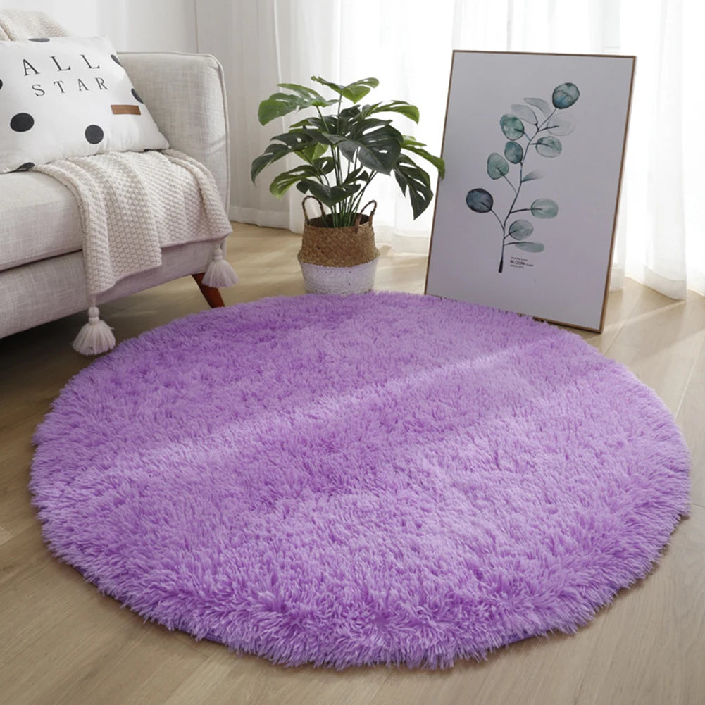 Runder Shaggy-Teppich mit 4 cm Flor für Wohnzimmer, Schlafzimmer und Kinderzimmer – Ø 40, 60 oder 80 cm, superweich, rutschfeste Noppen, 12 Farben