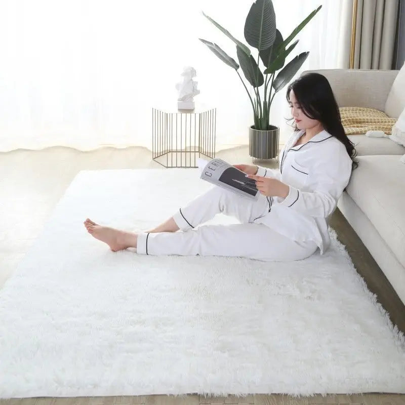 Flauschiger Plüschteppich in Uni- und Batikfarben für Wohnzimmer und Schlafzimmer – 40 × 60 bis 160 × 230 cm, 3,5 cm Flor, rechteckig, 12 Farben
