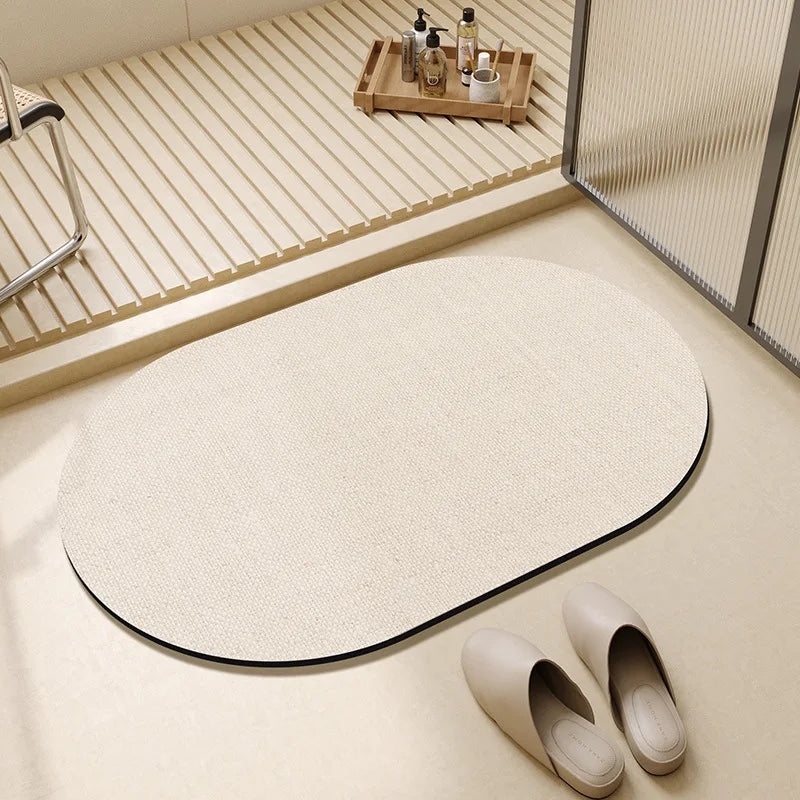 Saugfähige Kieselgur-Badematte im Wabi-Sabi-Stil für Bad und Küche – 20 × 30 bis 60 × 90 cm, schnell trocknend, rutschfest, 5 Motive