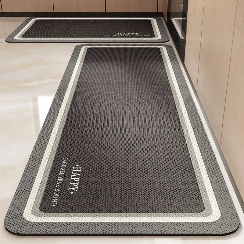 Saugfähige Küchenmatte mit Kieselgur-Oberfläche für Küche und Bad – 50 × 80 bis 160 × 230 cm, 4 mm, schnell trocknend, rutschfest, 12 Motive