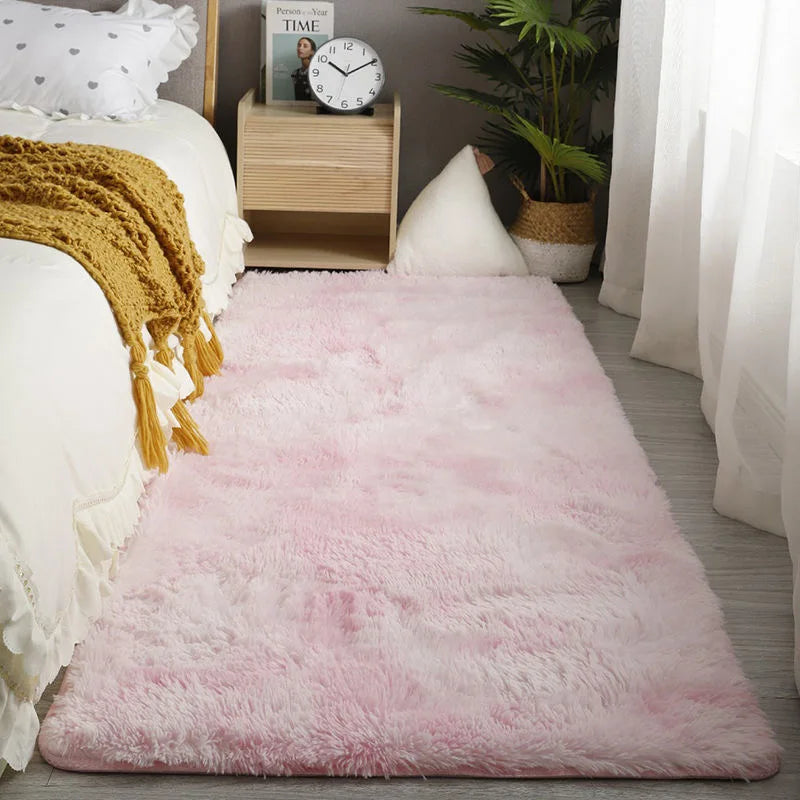 Flauschiger Shaggy-Teppich für Kinderzimmer, Schlafzimmer und Wohnzimmer – 50 × 80 bis 160 × 230 cm, ca. 3 cm Flor, uni und Batik, 14 Farben