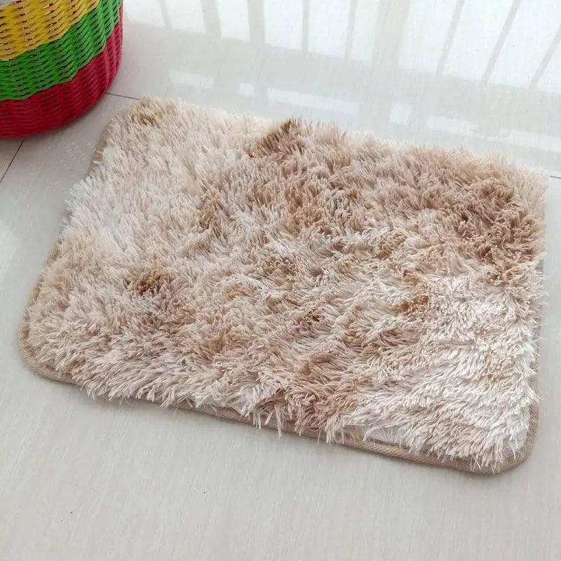 Flauschiger Teppich aus Seidenwolle mit Batikmuster für Kinderzimmer, Wohnzimmer und Schlafzimmer – 40 × 60 bis 160 × 230 cm, rutschfest, waschbar