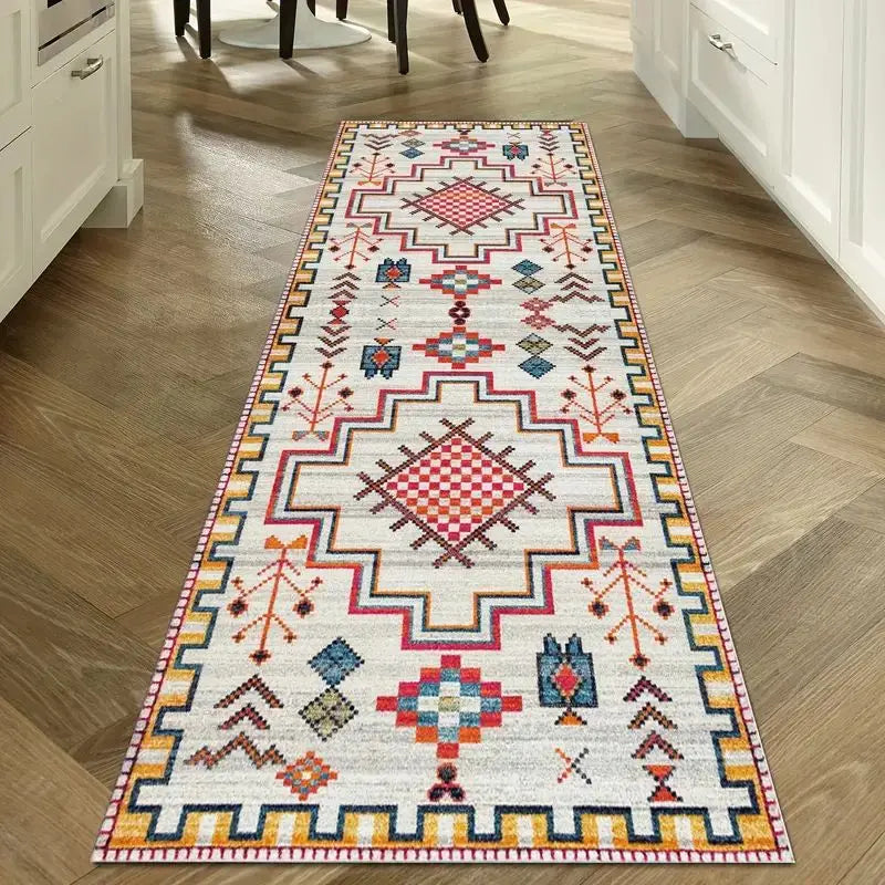 Waschbarer Flurläufer im Vintage-Stil für Flur, Küche und Wohnzimmer – 40 × 120 bis 60 × 300 cm, Kristallsamt, rutschfest, saugfähig, 11 Motive
