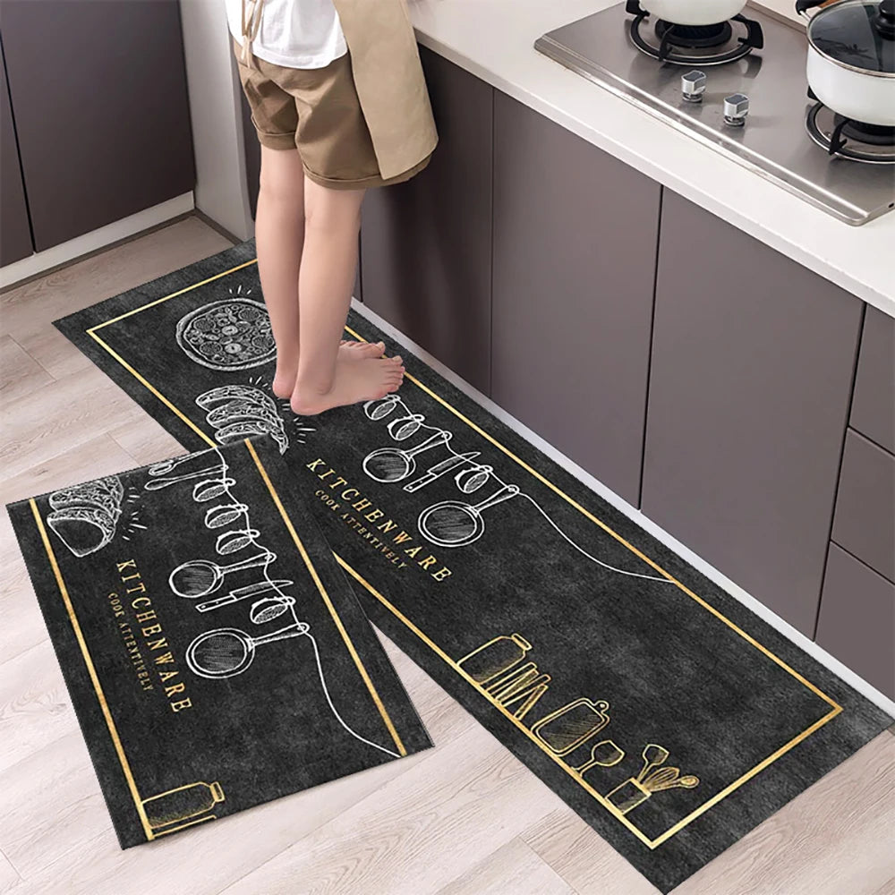 Waschbare Küchenbodenmatte aus Acryl als Läufer für Küche, Flur und Bad – 40 × 60 bis 50 × 160 cm, einzeln oder als Zweierset, rutschfest, 25 Motive