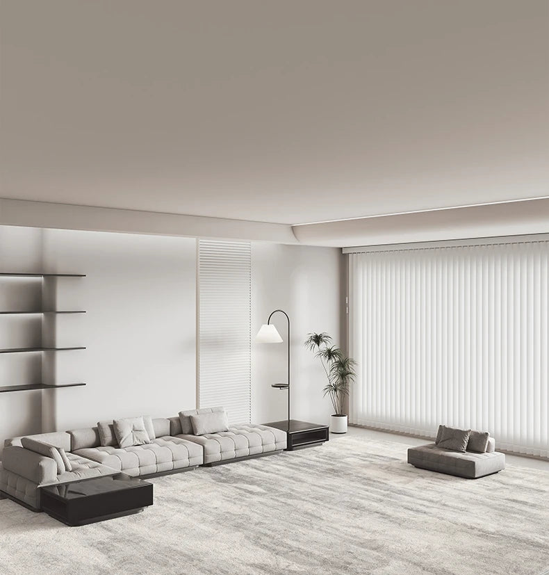 Minimalistischer Plüschteppich im italienischen Stil für Wohnzimmer und Schlafzimmer – 80 × 120 bis 200 × 300 cm, flauschig, gestreift, 14 Motive