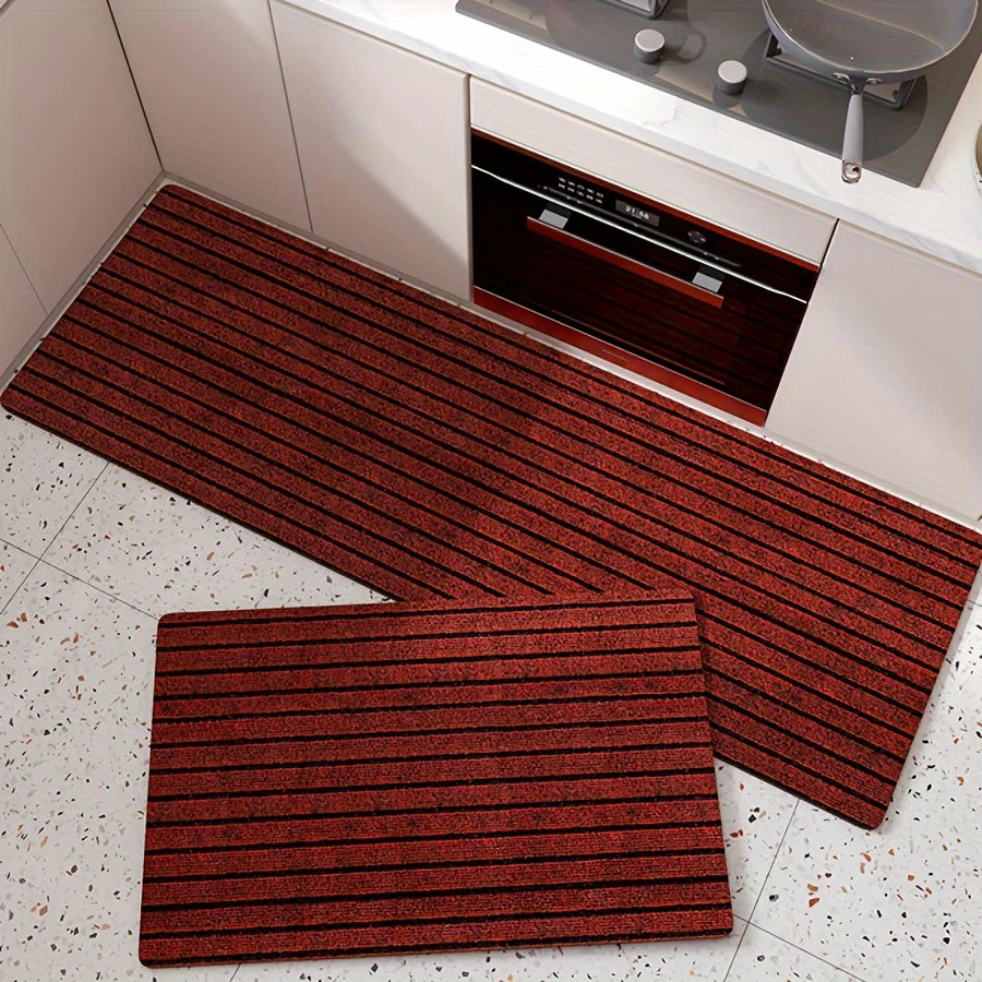 Selbstklebender Teppich von der Rolle für Küche, Flur und Eingang – 40 × 100 bis 40 × 300 cm, gestreift, rutschfest, PVC-Rücken, 11 Farben