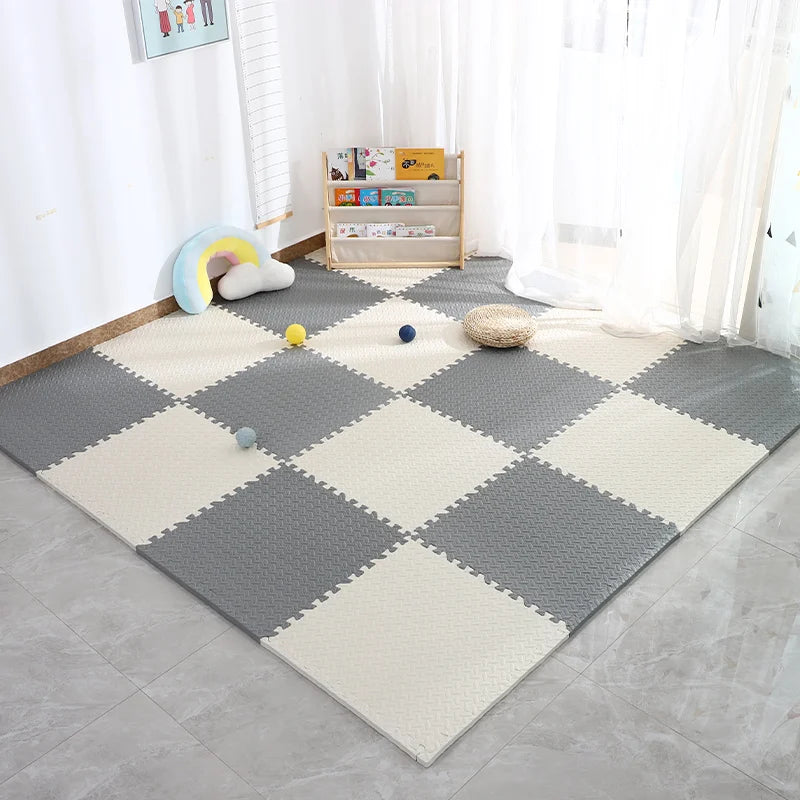 Dicke Puzzlematte aus EVA-Schaum als Krabbel- und Spielmatte für Babys und Kinder – je 30 × 30 cm, 4 bis 16 Stück, rutschfest, wasserdicht, 15 Farben
