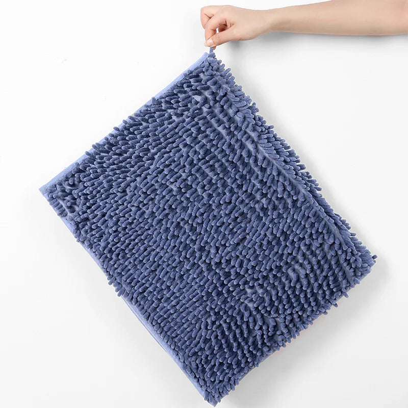 Flauschige Chenille-Badematte für Badezimmer und WC – 40 × 60 oder 50 × 80 cm, rechteckig, saugfähig, rutschfest, 8 Farben