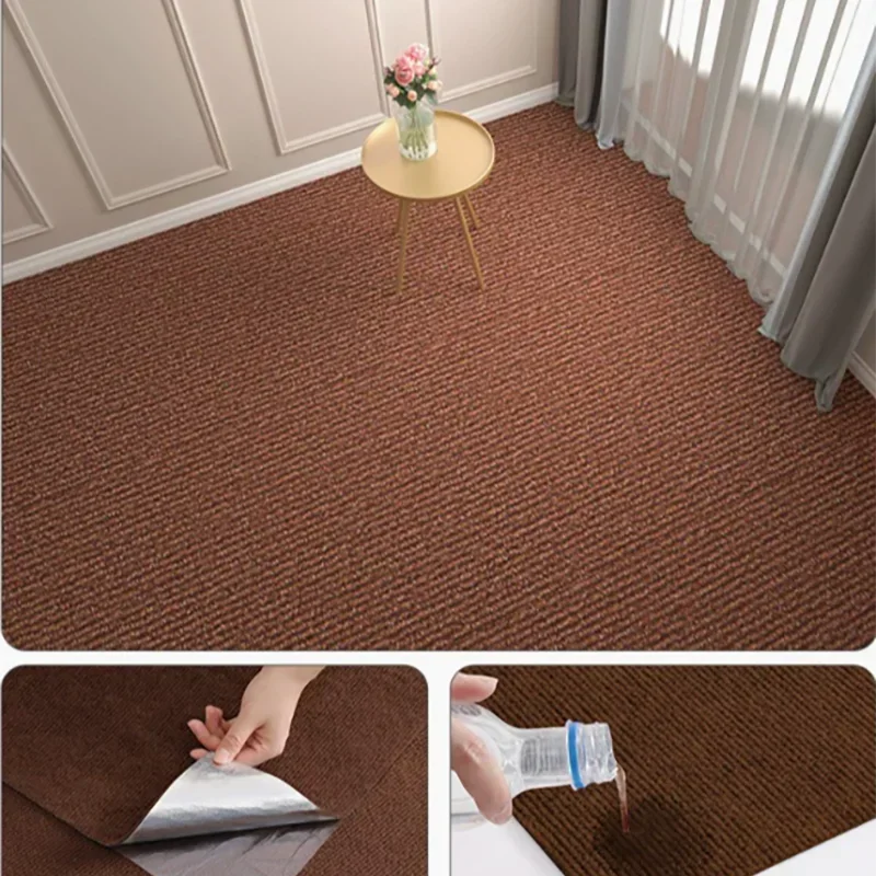 Selbstklebender Teppichbelag von der Rolle für Wohnzimmer, Schlafzimmer und Küche – 40 cm × 3 m, zuschneidbar, feuchtigkeitsbeständig, 6 Farben