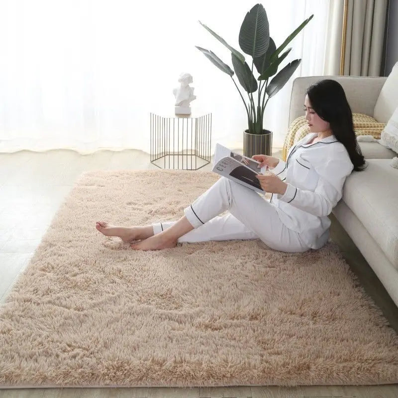 Flauschiger Plüschteppich in Uni- und Batikfarben für Wohnzimmer und Schlafzimmer – 40 × 60 bis 160 × 230 cm, 3,5 cm Flor, rechteckig, 12 Farben