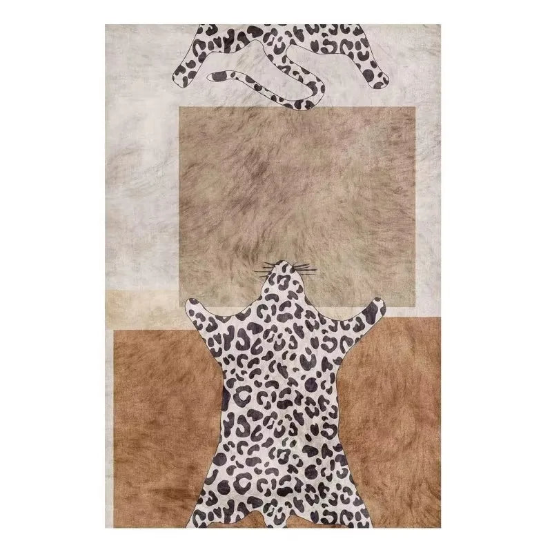 Plüschteppich mit Leopardenmuster im Light-Luxury-Stil für Wohnzimmer und Schlafzimmer – 40 × 60 bis 180 × 240 cm, Flanell, rutschfest, 15 Motive