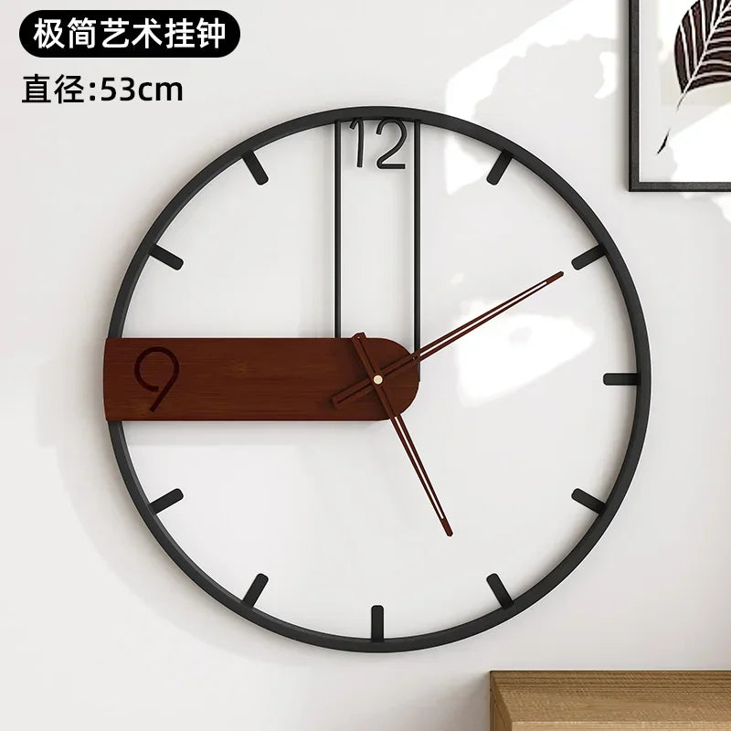 Moderne Wanduhr aus Metall als Wandkunst für Schlafzimmer und Wohnzimmer – 52 × 49, 53 oder 60 × 46 cm, geometrisch, geräuschlos, mehrere Modelle