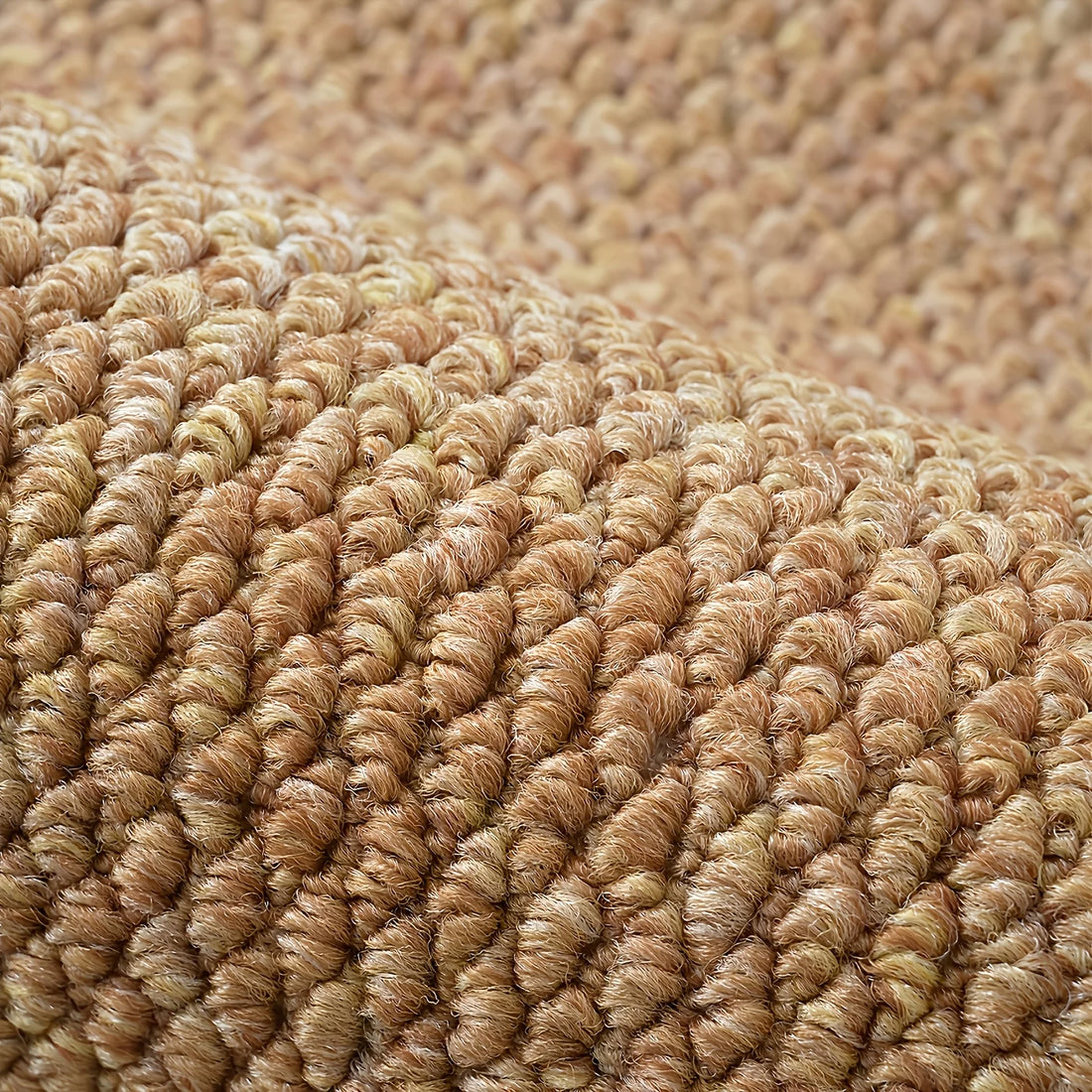 Halbrunde Fußmatte in Jute-Optik für Haustür, Eingang und Bad – 40 × 60 bis 80 × 120 cm, 6–7 mm flach, rutschfeste TPR-Rückseite, waschbar, Braun