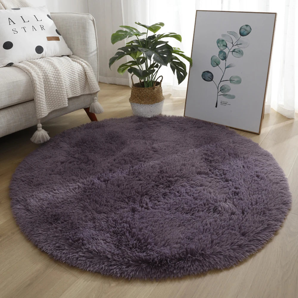 Runder Shaggy-Teppich mit 4 cm Flor für Wohnzimmer, Schlafzimmer und Kinderzimmer – Ø 40, 60 oder 80 cm, superweich, rutschfeste Noppen, 12 Farben