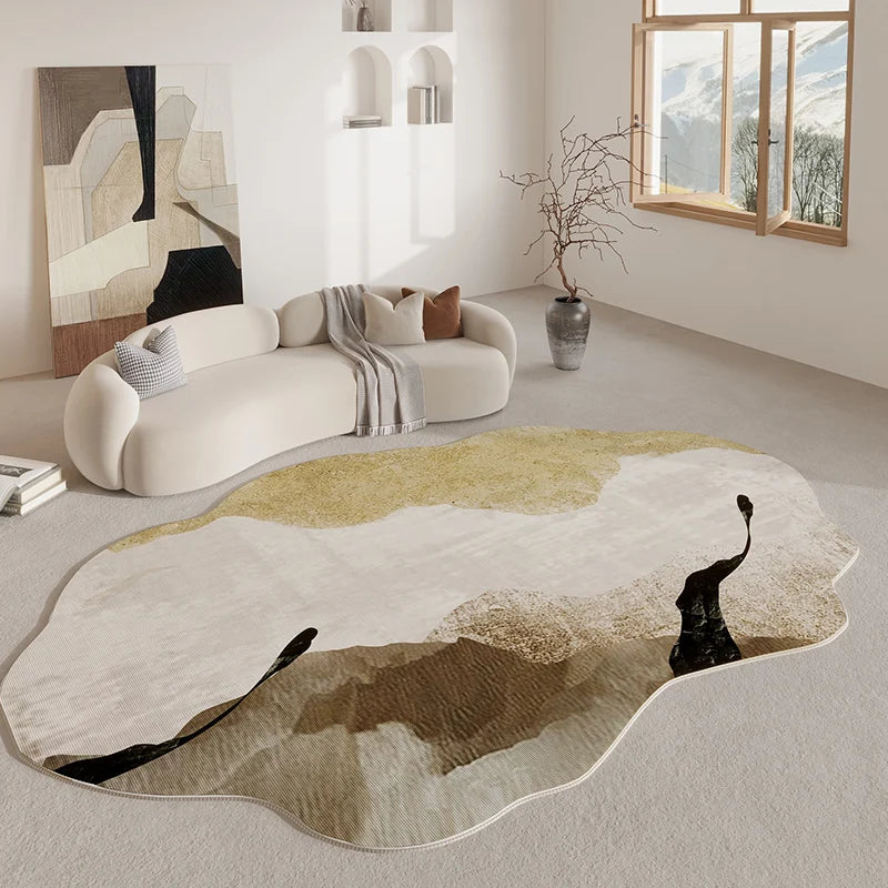 Unregelmäßig geformter Teppich im Retro-Stil für Wohnzimmer und Schlafzimmer – 80 × 120 bis 200 × 300 cm, dick, rutschfest, 5 Motive