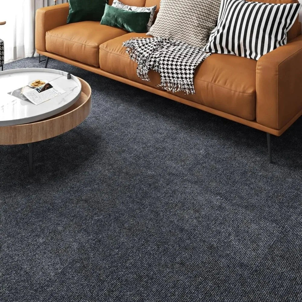 Selbstklebende Teppichfliese aus Polyester für Schlafzimmer und Wohnung – 40 × 40 cm, rutschhemmend, ohne Werkzeug verlegbar, einfarbig, 7 Farben