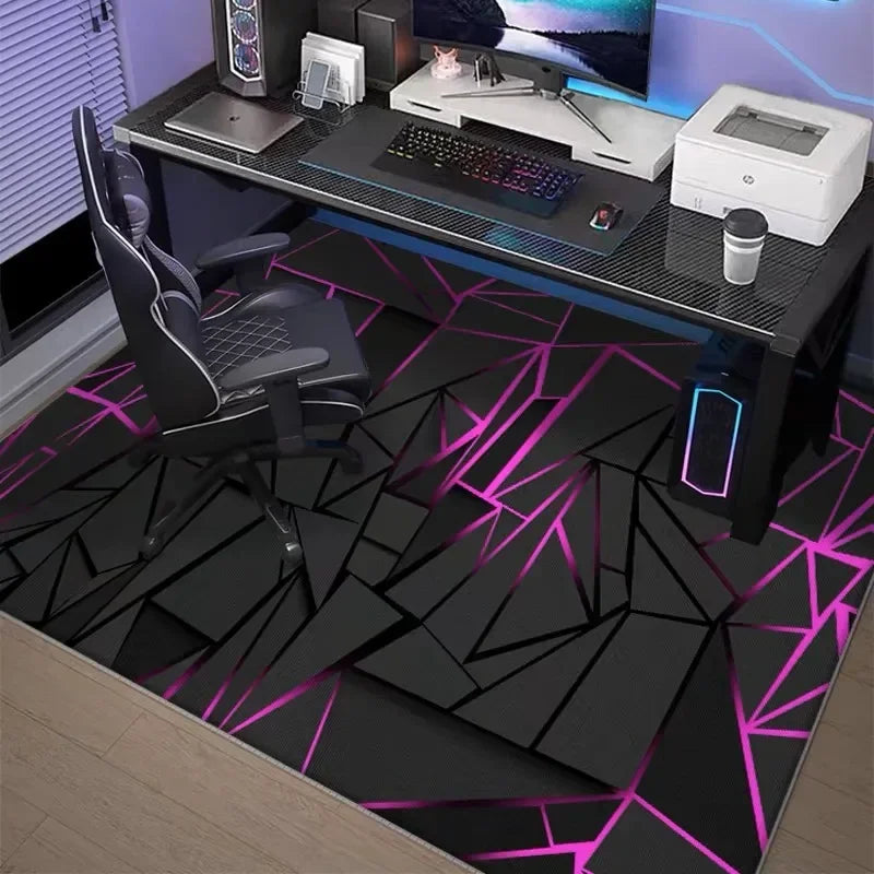 Gaming-Teppich aus Kristallsamt für E-Sport-Zimmer, Wohnzimmer und Büro – 80 × 120 bis 160 × 230 cm, schalldämmend, rutschfest, 14 Motive