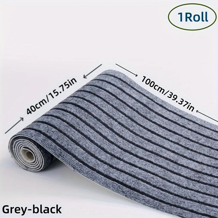 Selbstklebender Teppich von der Rolle für Küche, Flur und Eingang – 40 × 100 bis 40 × 300 cm, gestreift, rutschfest, PVC-Rücken, 11 Farben