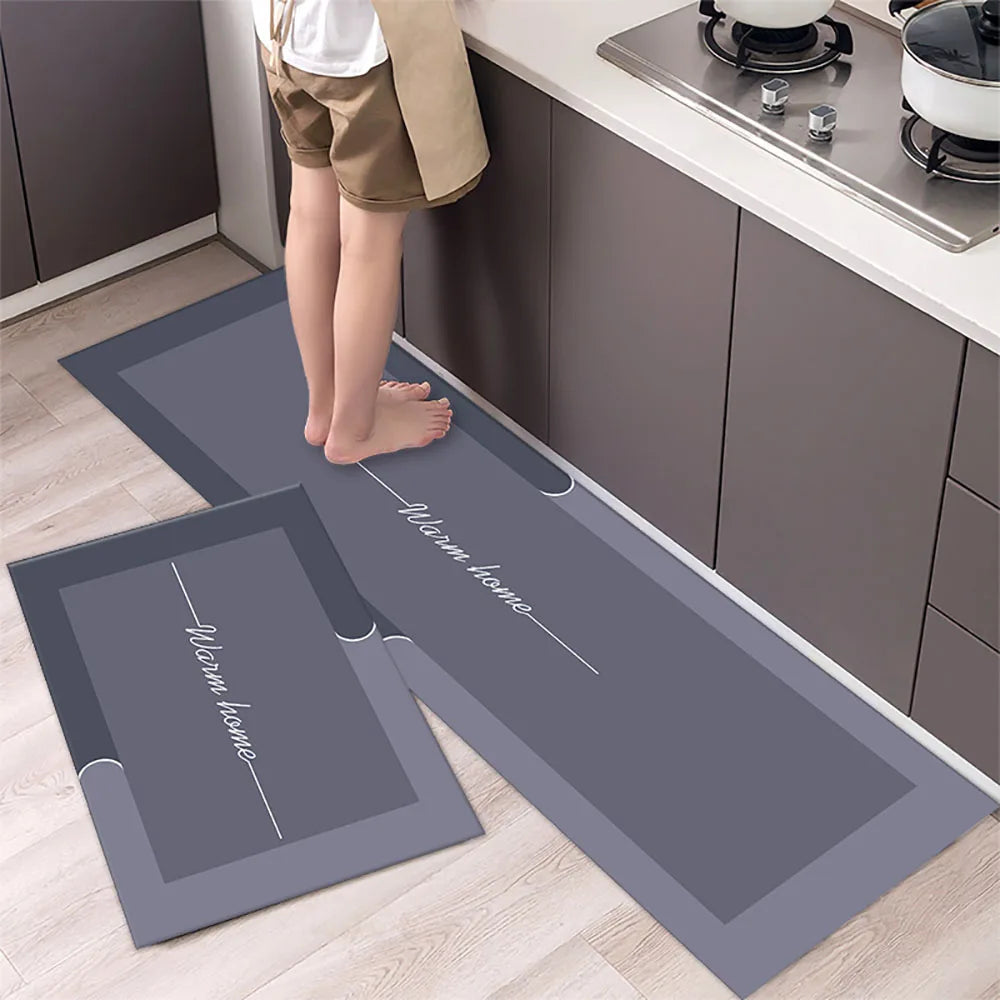 Einfarbige Küchenmatte aus Kristallsamt als Läufer für Küche, Bad und Flur – 40 × 60 bis 50 × 160 cm, saugfähig, rutschfest, 5 Ausführungen