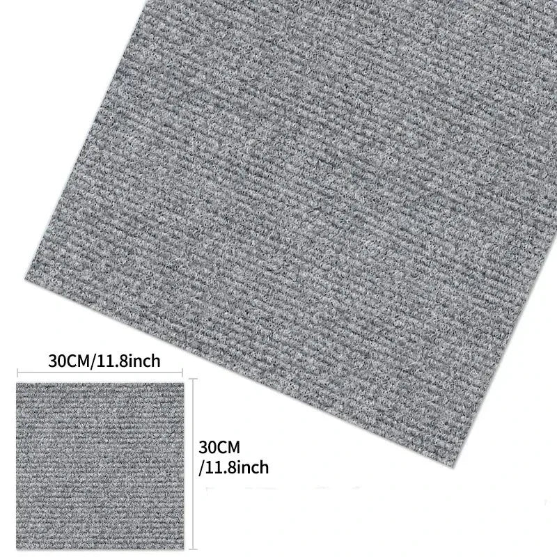 Selbstklebende Teppichfliesen aus PVC für Esszimmer, Schlafzimmer und Küche – je 30 × 30 cm, 5er- oder 10er-Set, einfarbig, 10 Farben