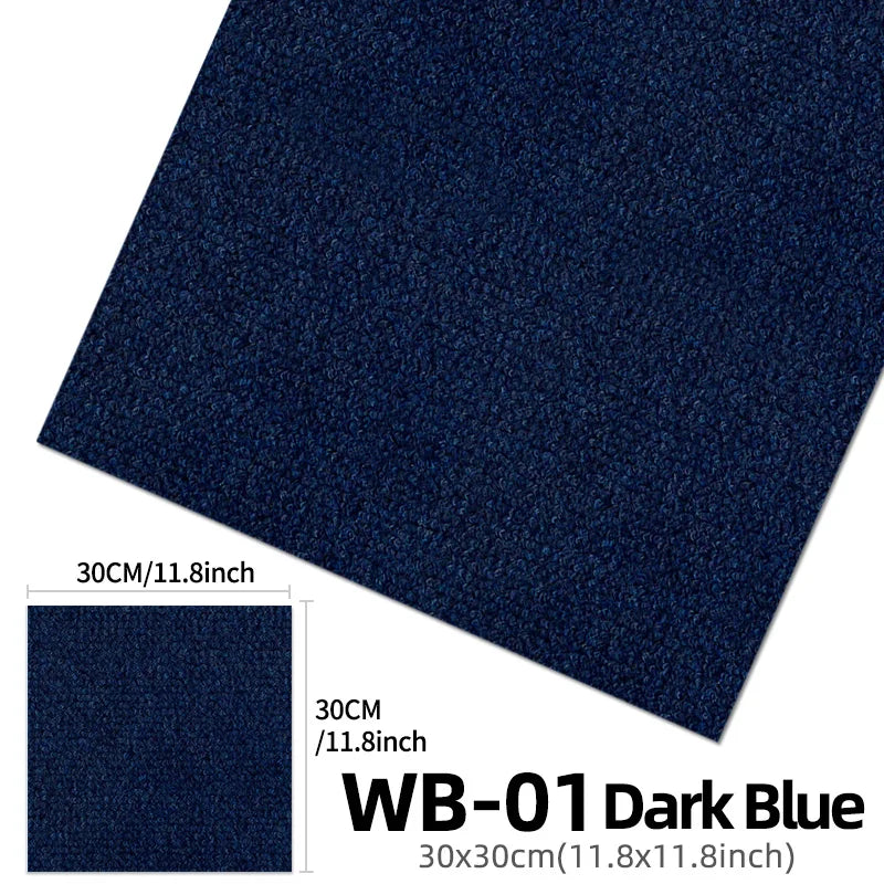 Selbstklebende Teppichfliesen im 20er-Set für Wohnzimmer, Schlafzimmer und Innenräume – je 30 × 30 cm, abnehmbar, quadratisch, EVA-Rücken, 6 Farben