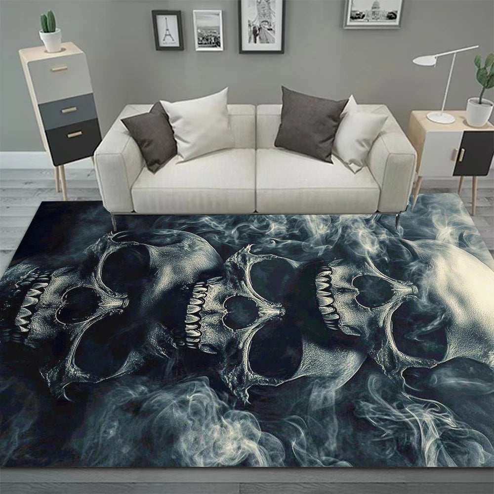 Bedruckter Flanell-Teppich im Street-Art-Stil für Wohnzimmer und Schlafzimmer – 40 × 60 bis 120 × 160 cm, rutschfest, waschbar, 7 Motive