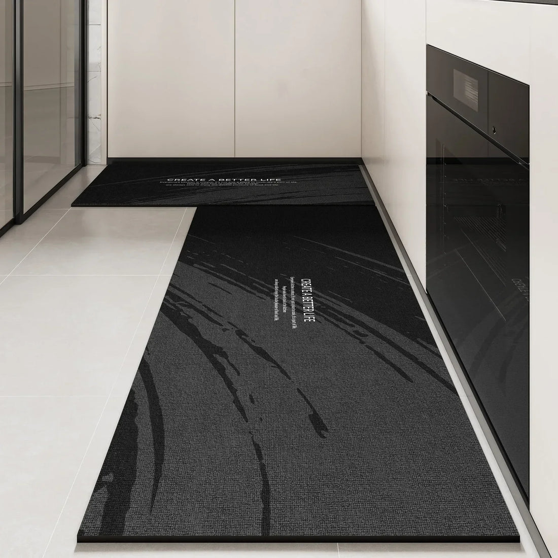 Küchenmatte aus PVC in Lederoptik als Läufer für Küche und Eingang – 50 × 80 bis 200 × 300 cm, wasserdicht, ölbeständig, rutschfest, 12 Motive