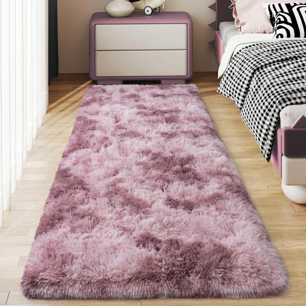 Ultraweicher Plüsch-Läufer für Schlafzimmer, Flur und Wohnheim – 40 × 60 bis 80 × 200 cm, flauschig, rutschfest, als Bettvorleger, 10 Farben