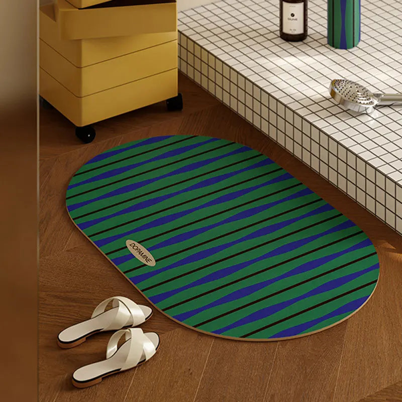 Badematte mit Diatomit für Bad, WC und Eingang – 40 × 60 bis 60 × 90 cm, saugfähig, rutschfest, schmutzabweisend, bedruckt, 4 Motive