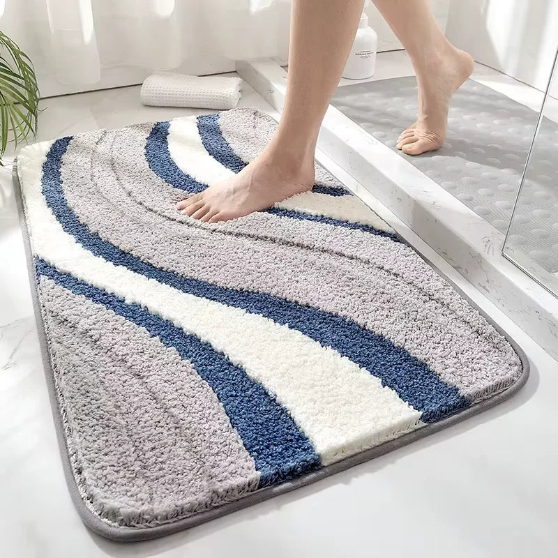 Badematte aus Kaschmir-Imitat mit geometrischem Muster für Bad, Küche und Eingang – 40 × 60 bis 60 × 90 cm, saugfähig, schmutzabweisend, 7 Motive