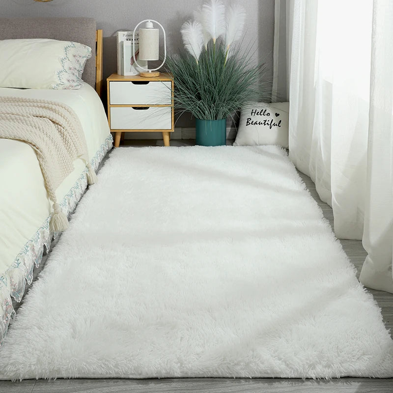 Waschbarer Langflor-Teppich mit Gummiunterseite für Wohnzimmer und Kinderzimmer – 50 × 80 bis 160 × 230 cm, rechteckig, rutschfest, 17 Farben